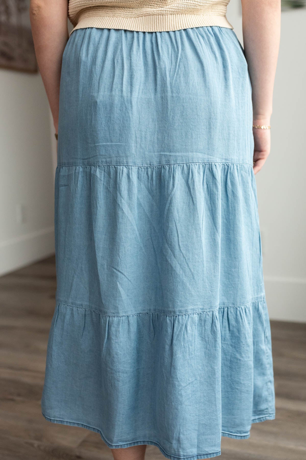 Nira Denim Tiered Skirt