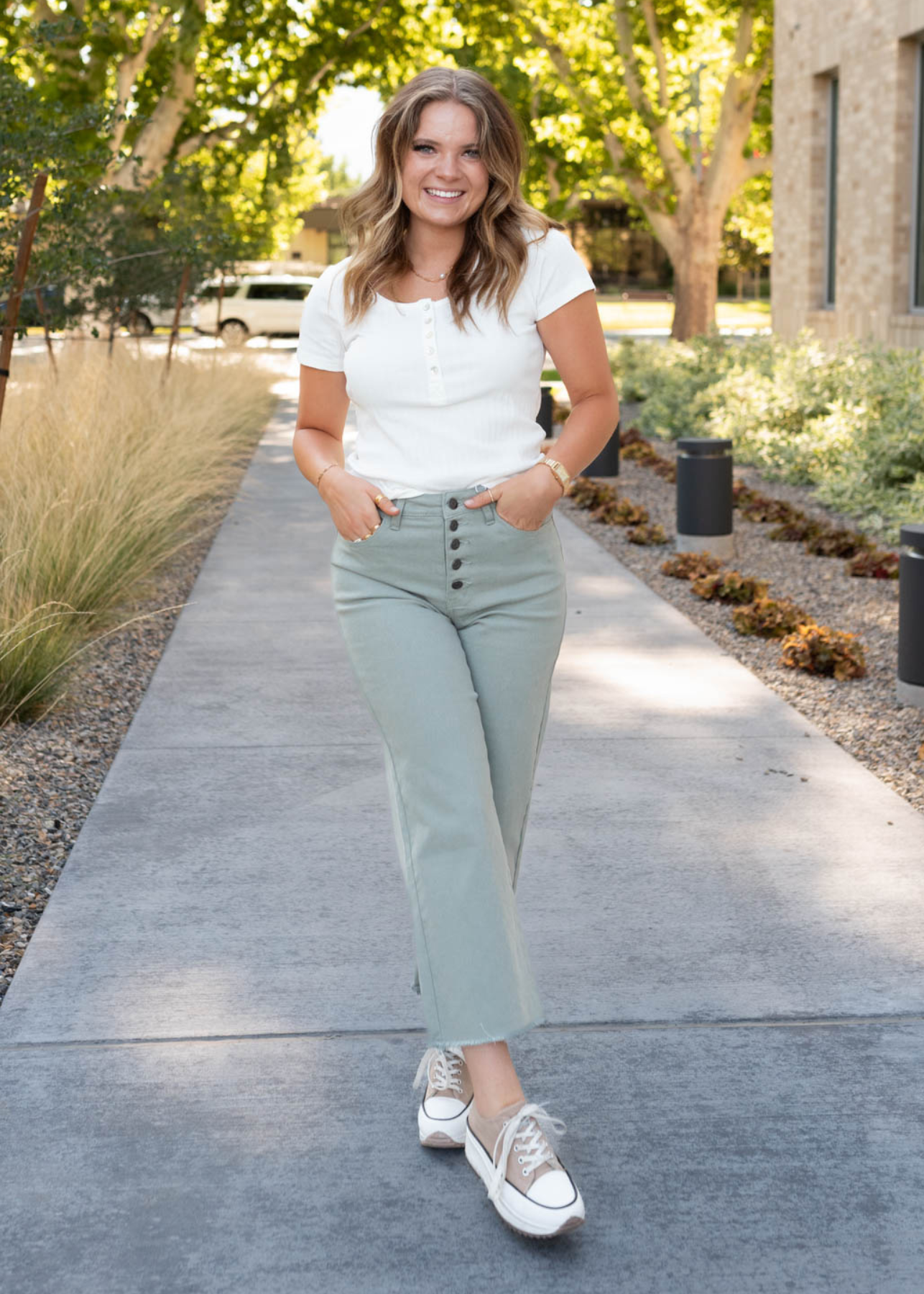 Ivory ribbed top