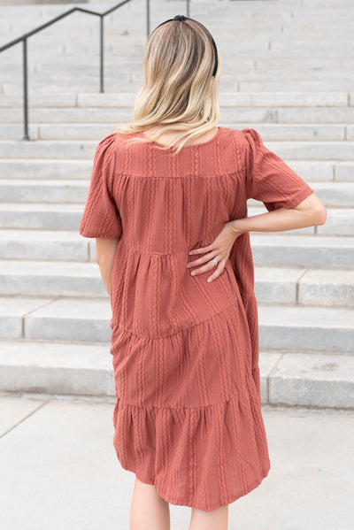 Back view of the arsala textured dress