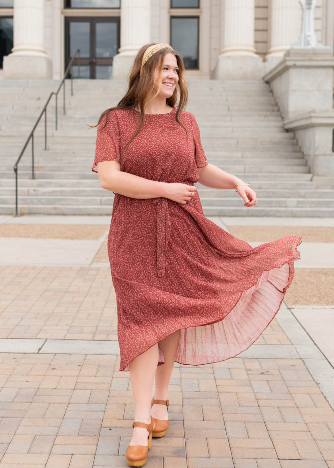 Pleats Red Dress factory Mesh Ecru Detail Dress Gaberdine Pleated Dress Romantic Dress Valentines Dress