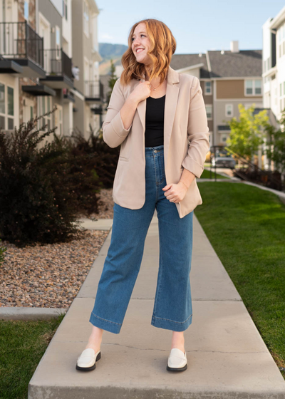 Long sleeve beige blazer