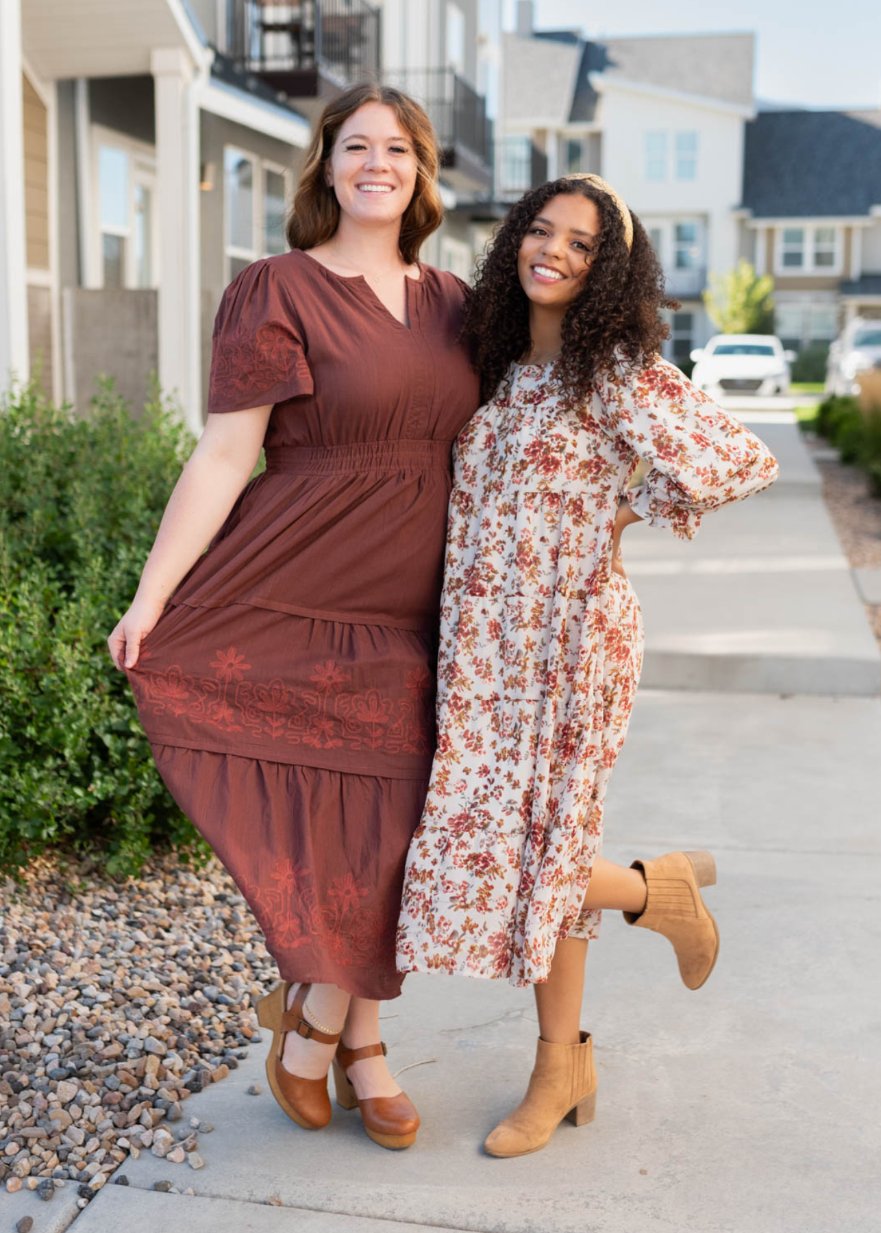 Teresa Cream Floral Tiered Dress