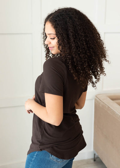 The Classic Brown V-Neck Top