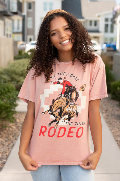 Blush pin the thing rodeo graphic tee