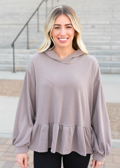 Mocha ruffle pullover