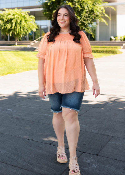 Vanessa Tangerine Dot Top