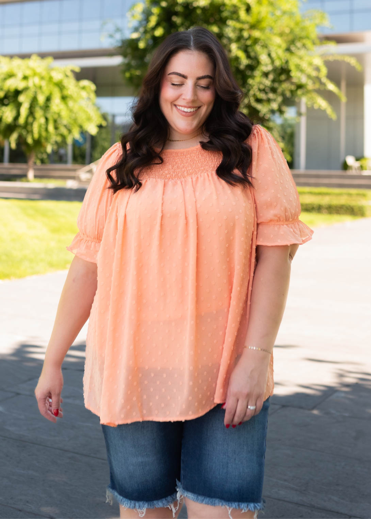 Vanessa Tangerine Dot Top