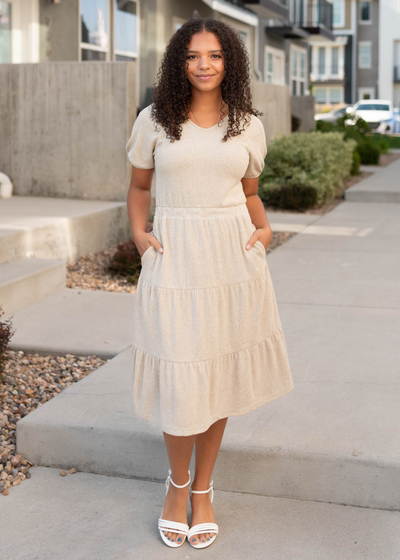 Oatmeal ribbed dress