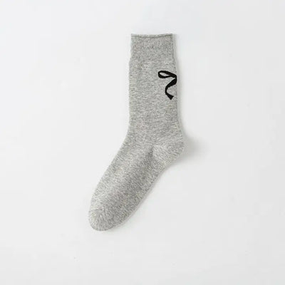 Grey bow socks