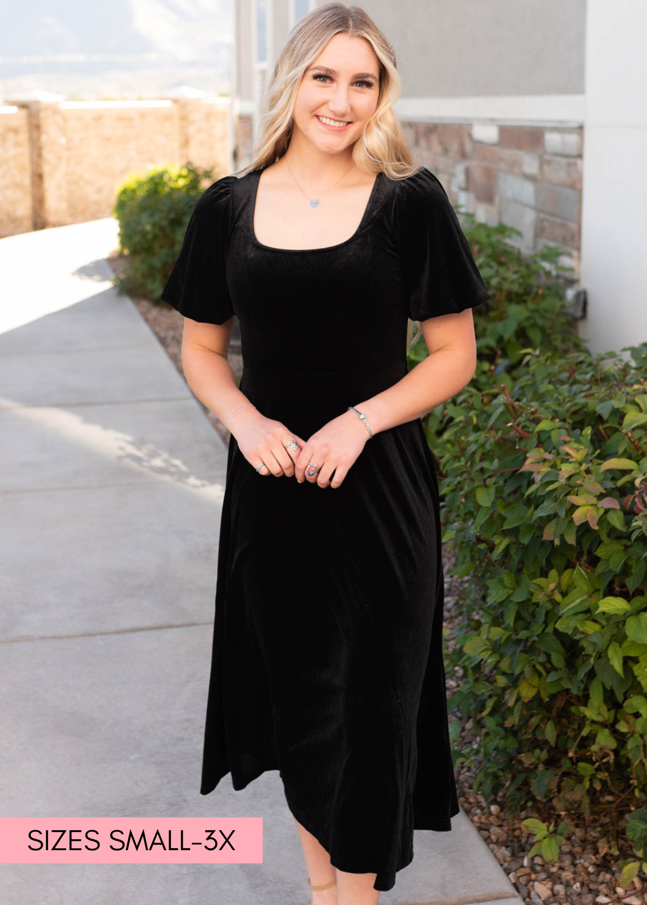 Black velvet dress