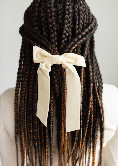 Ivory velvet bow