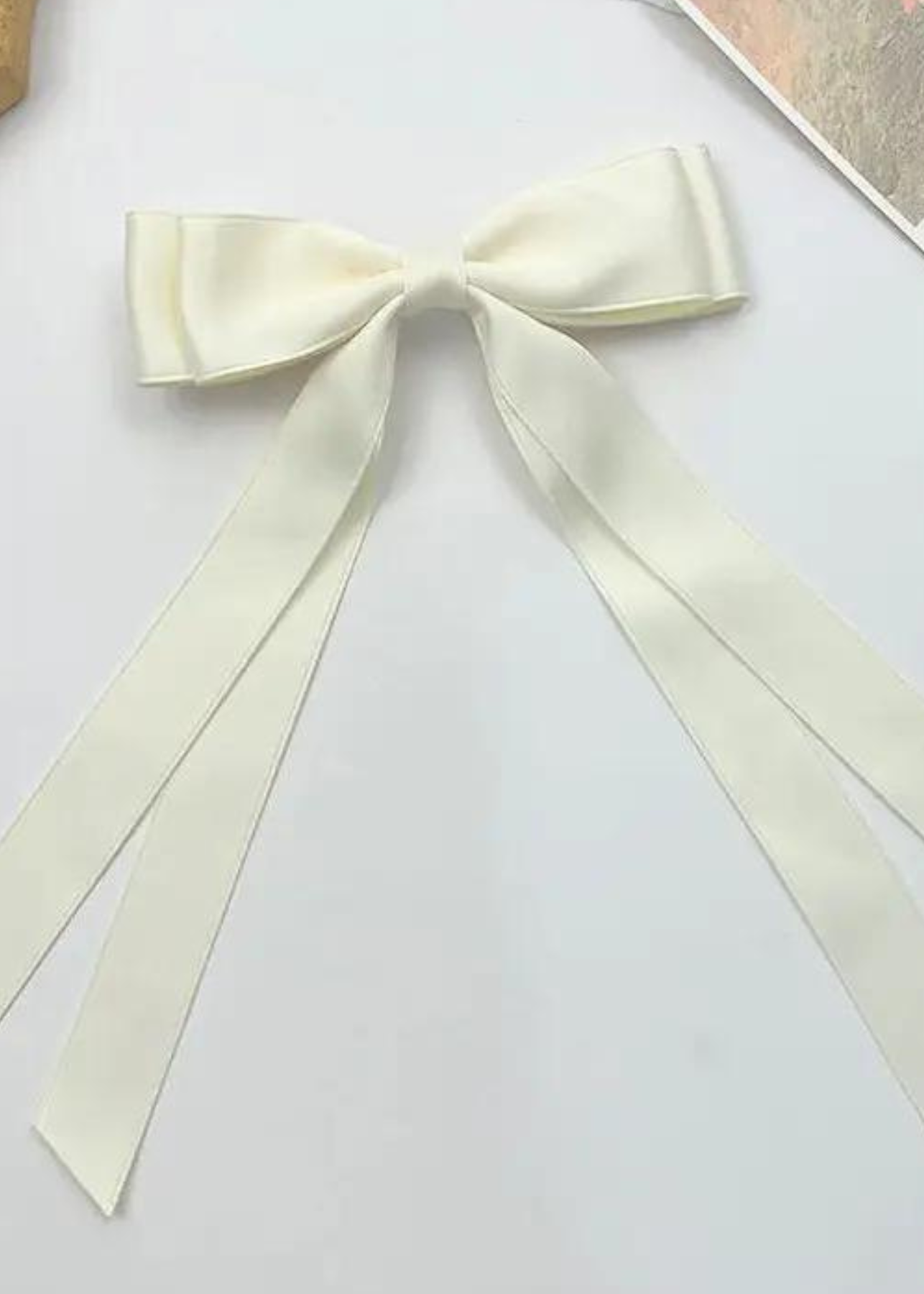 Zaria Cream Double Ribbon Bow