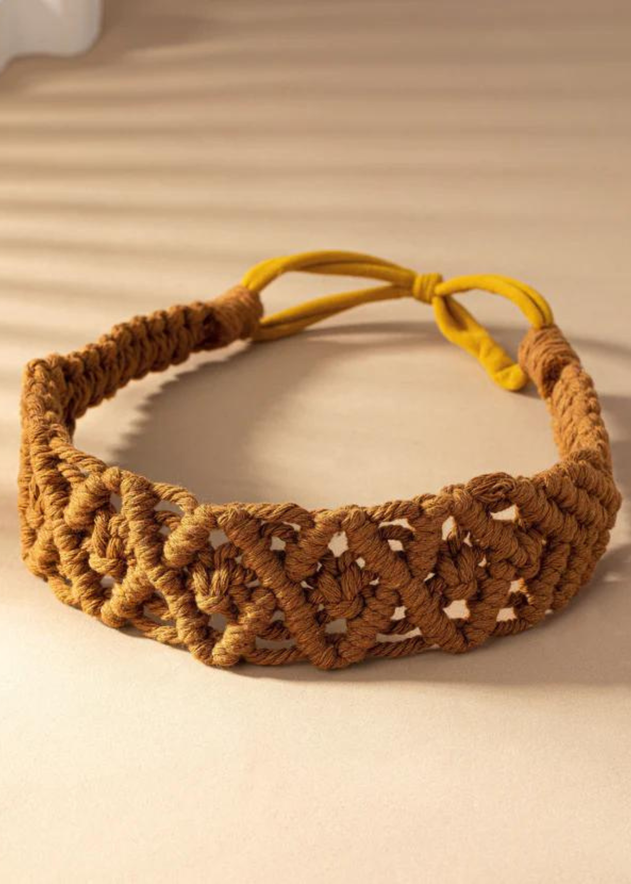 Sallie Camel Crochet Elastic Headband